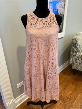 Altar’d State mauve colored lace swing dress.  Size medium.